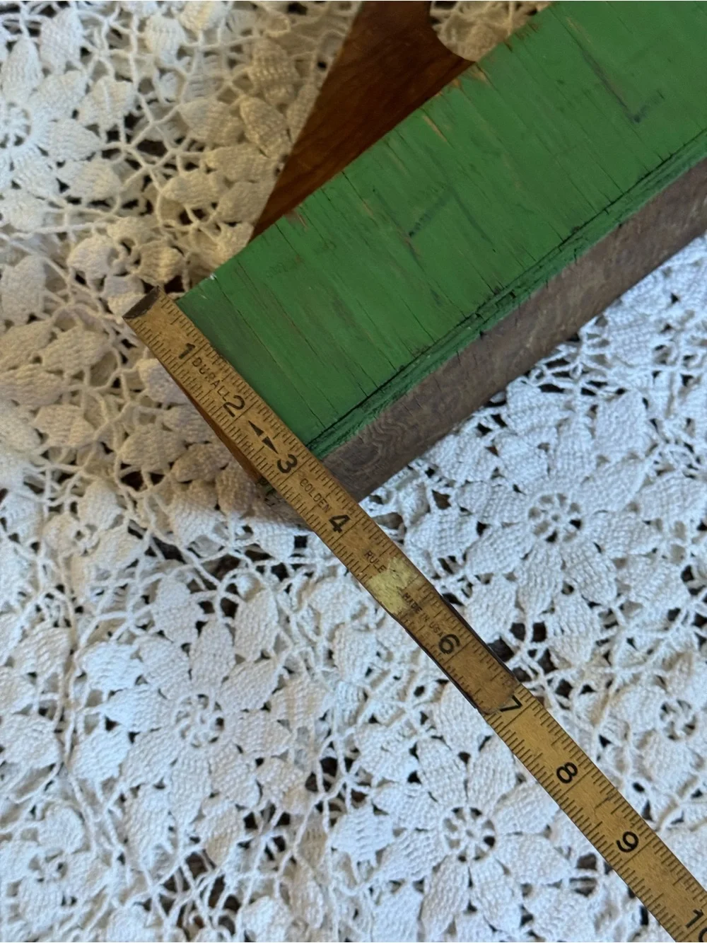 Vintage Wooden Plaster Float Green Primitive Carpenter Tool Farmhouse Decor